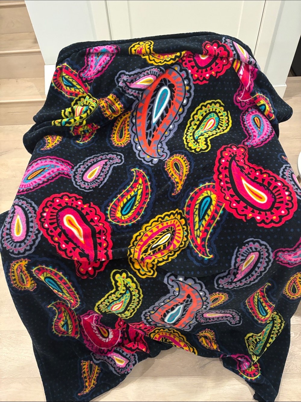 Vera Bradley Black Paisley Skater Skirt with Bright Multicolor Print